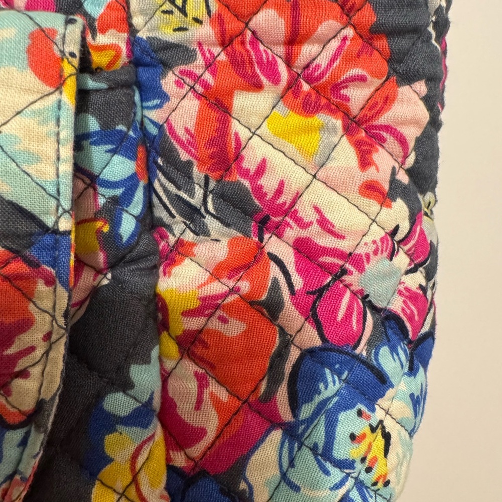 Vera Bradley Carson East West Tote Bag Pretty Posies Zip Shoulder Multicolor - Picture 3 of 11